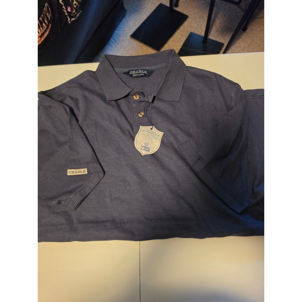 Crable Sportswear‎ Mens XXL Gray Short Sleeve 100% Cotton Polo Shirt NWT
